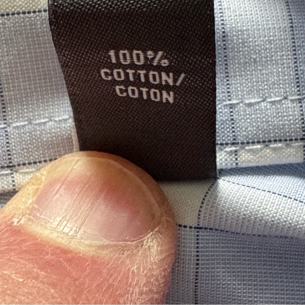 Van Heusen Signature Regular Fit Dress Shirt - 19 34/35 Blue check pattern - Picture 5 of 9